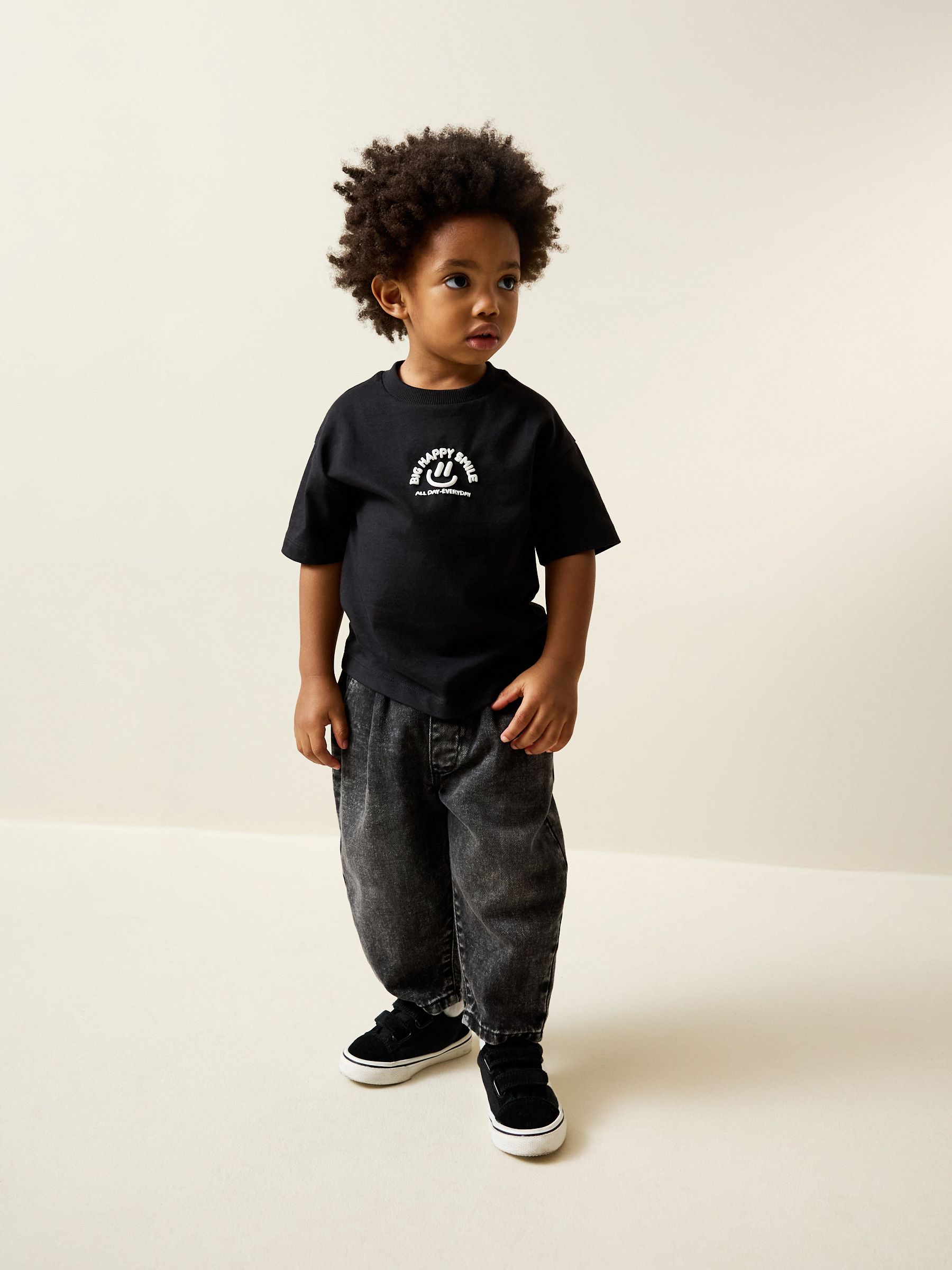 Buy Black Smile Short Sleeve Small Graphic T-Shirt (3mths-8yrs