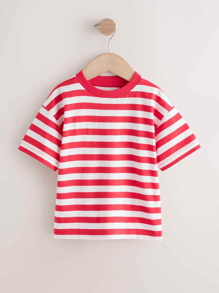 أحمر/أبيض - Short Sleeve Stripe T-Shirt (3mths-7yrs) (3mths-7yrs) - صورة 1 من 4 أحمر/أبيض - Short Sleeve Stripe T-Shirt (3mths-7yrs) (3mths-7yrs) - صورة 1 من 4