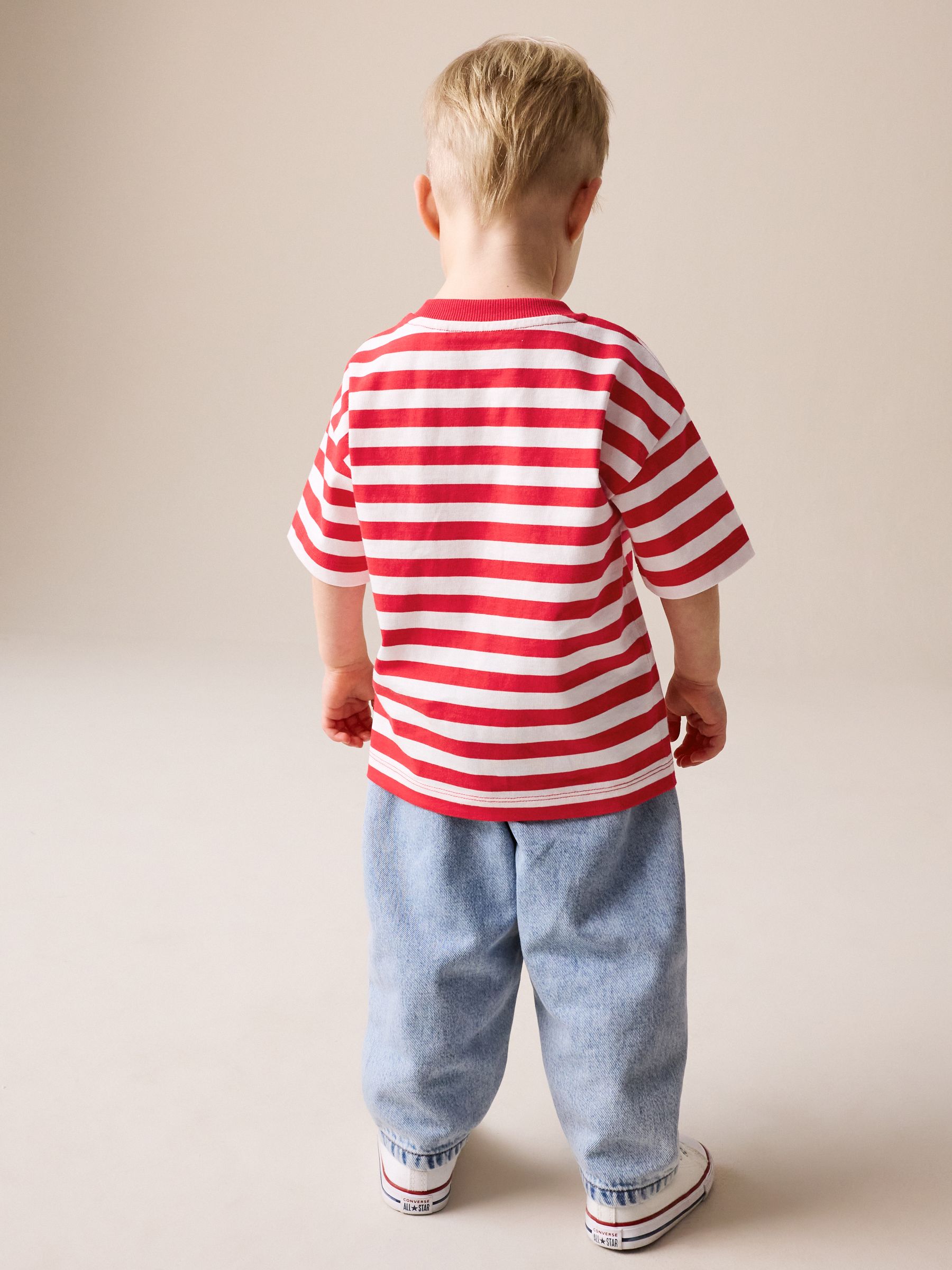 Buy Red/White Short Sleeve Stripe T-Shirt (3mths-7yrs) (3mths-7yrs