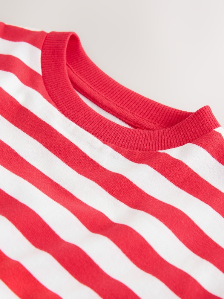 أحمر/أبيض - Short Sleeve Stripe T-Shirt (3mths-7yrs) (3mths-7yrs) - صورة 4 من 4 أحمر/أبيض - Short Sleeve Stripe T-Shirt (3mths-7yrs) (3mths-7yrs) - صورة 4 من 4