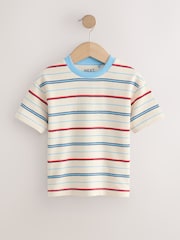 White/Red/Blue Short Sleeve Stripe T-Shirt (3mths-7yrs) (3mths-7yrs) - Image 5 of 8