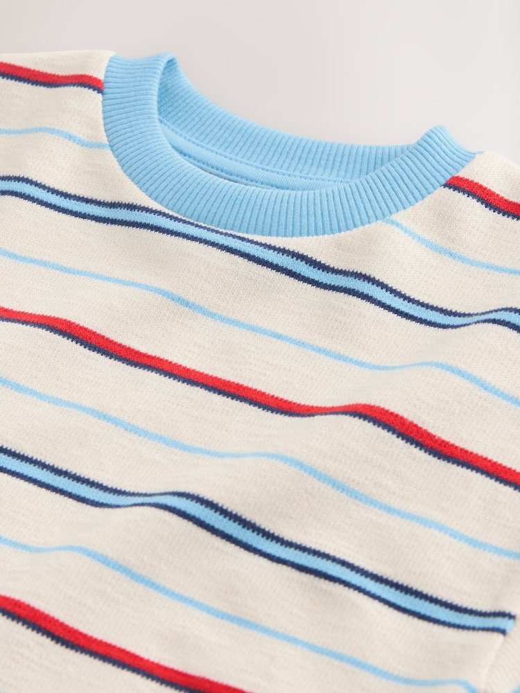 White/Red/Blue Short Sleeve Stripe T-Shirt (3mths-7yrs) (3mths-7yrs) - Image 8 of 8