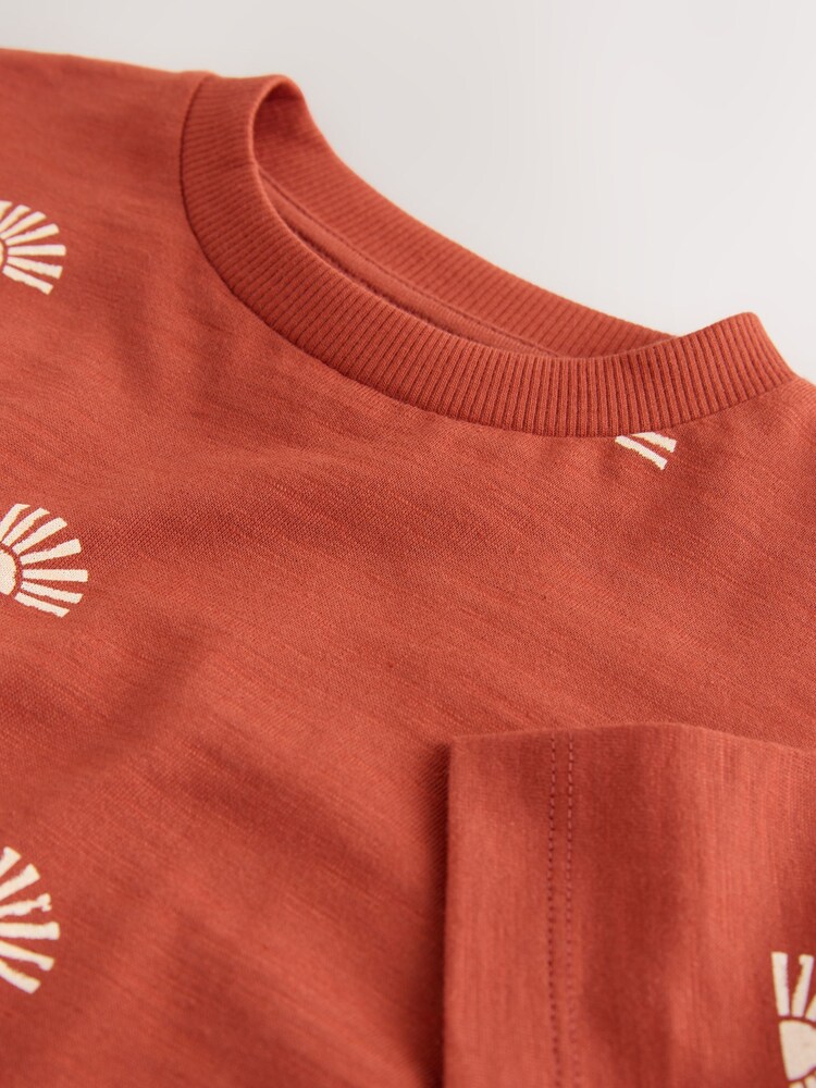 Rust Red Sun Short Sleeve All Over Print T-Shirt (3mths-7yrs) (3mths-7yrs) - Image 4 of 4 Rust Red Sun Short Sleeve All Over Print T-Shirt (3mths-7yrs) (3mths-7yrs) - Image 4 of 4