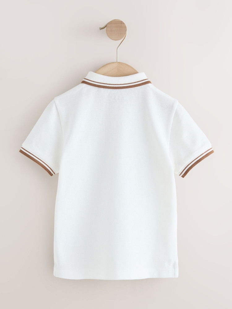 Bela medveda vezenino - kratek rokav; s kratkimi rokavi Polo majica (3mesec-7leto) - Slika 2 iz 4 Bela medveda vezenino - kratek rokav; s kratkimi rokavi Polo majica (3mesec-7leto) - Slika 2 iz 4