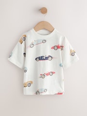 Carro em aquarela branca - Short Sleeve All-Over Print T-Shirt (3mths-7yrs) (3mths-7yrs) - Imagem 1 de 4