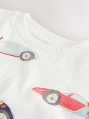 Carro em aquarela branca - Short Sleeve All-Over Print T-Shirt (3mths-7yrs) (3mths-7yrs) - Imagem 3 de 4