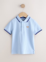 Modra z medvedki - kratek rokav; s kratkimi rokavi Polo majica (3mesec-7leto) - Slika 1 iz 4