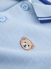 Modra z medvedki - kratek rokav; s kratkimi rokavi Polo majica (3mesec-7leto) - Slika 4 iz 4