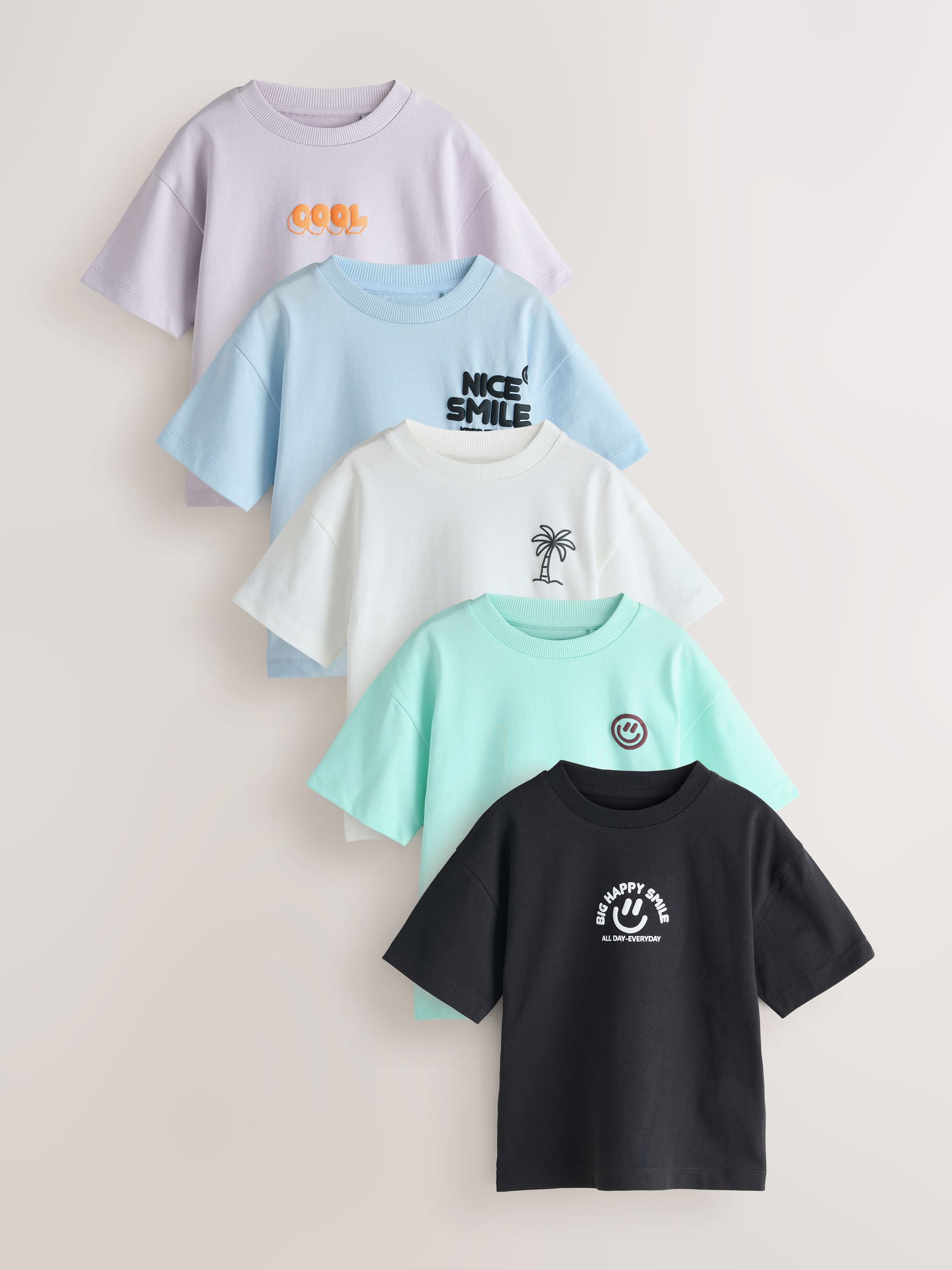 Buy White/Blue/Green/Black/Purple Small Short Sleeve Graphic T