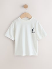 White/Blue/Red/Yellow Slogan Short Sleeve Graphic T-Shirts 4 Pack (3mths-7yrs) - Image 2 of 8