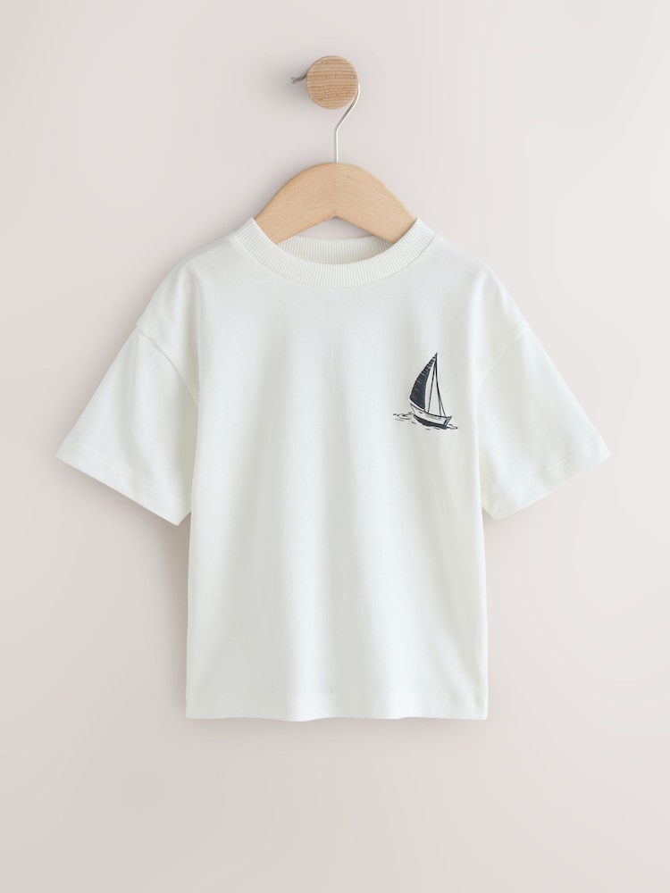 White/Blue/Red/Yellow Slogan Short Sleeve Graphic T-Shirts 4 Pack (3mths-7yrs) - Image 2 of 8 White/Blue/Red/Yellow Slogan Short Sleeve Graphic T-Shirts 4 Pack (3mths-7yrs) - Image 2 of 8