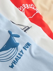 White/Blue/Red/Yellow Slogan Short Sleeve Graphic T-Shirts 4 Pack (3mths-7yrs) - Image 7 of 8