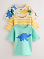 Dinossauro amarelo - Camisetas de manga curta com estampa gráfica 3 completa (pacote com307unidades) (1 mês a 2 anos) - Imagem 1 de 8