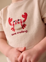 Navy/Cream Padded Sea Animals Short Sleeve T-Shirt and Shorts Set 2 Pack (3mths-7yrs) - Image 4 of 5