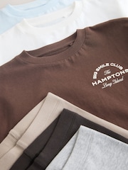 Blue/White/Brown Short Sleeve Top and Leggings Set 3 Pack (3mths-7yrs) - Image 11 of 11