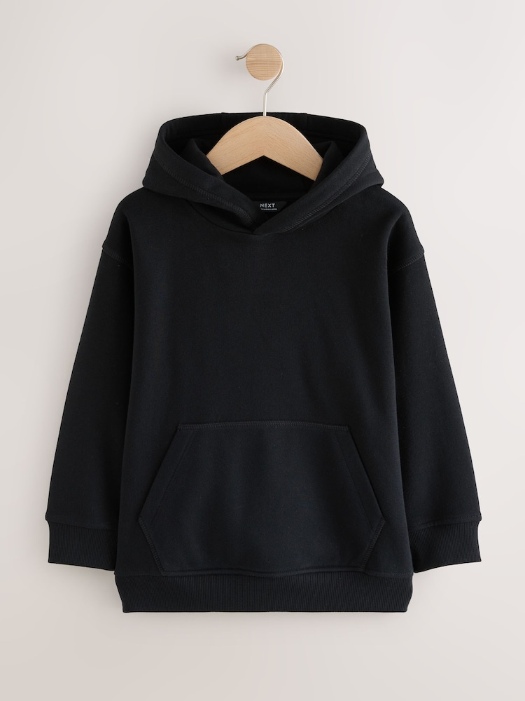 Black Plain Jersey Hoodie (3-16yrs) - Image 1 of 4