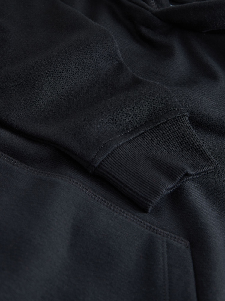 Black Plain Jersey Hoodie (3-16yrs) - Image 4 of 4