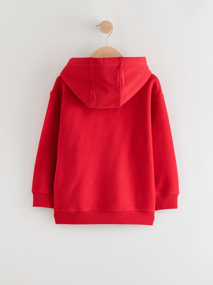 Red Plain Jersey Hoodie (3-16yrs) - Image 2 of 4