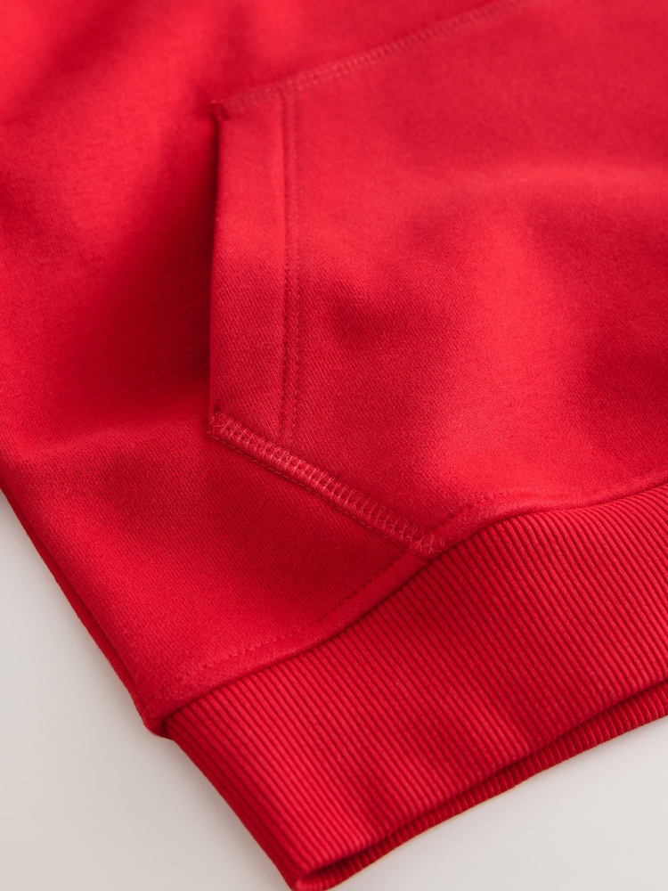 Red Plain Jersey Hoodie (3-16yrs) - Image 4 of 4