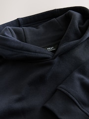 Navy Plain Jersey Hoodie (3-16yrs) - Image 3 of 4