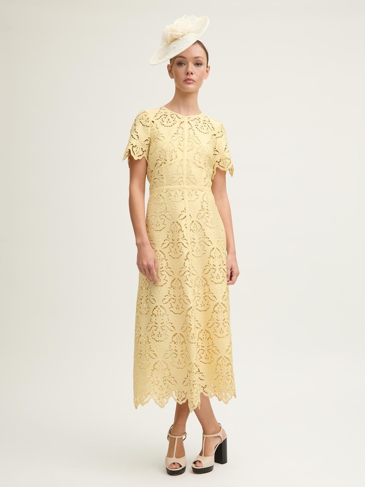 LK Bennett Georgia Italian Straw Lace Midi Dress - Imagen 1 de 3 LK Bennett Georgia Italian Straw Lace Midi Dress - Imagen 1 de 3