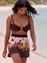 B by Ted Baker Ecru/Chocolate Geo Floral Beach Shorts - Kuva 1 / 10