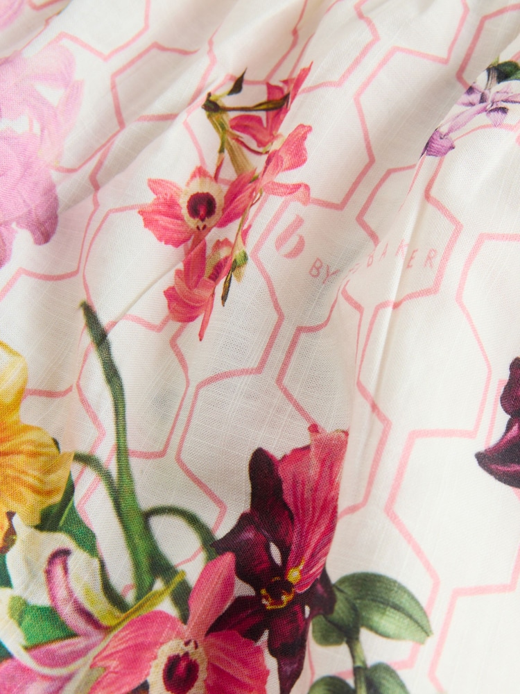 B by Ted Baker Ecru/Chocolate Geo Floral Beach Shorts - Kuva 10 / 10