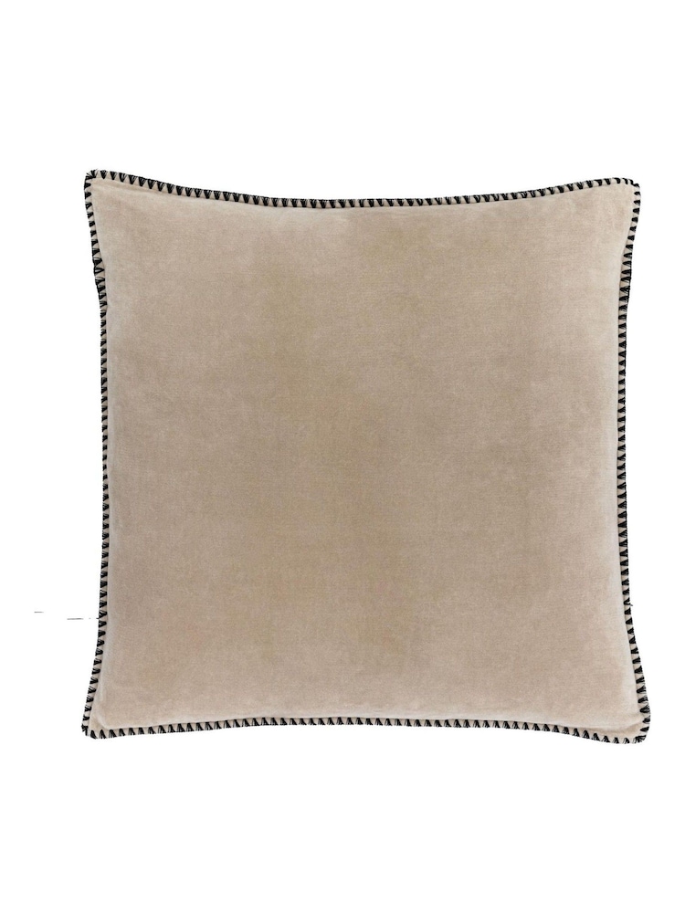 Gallery Home Neutral Velvet Cushion - Image 2 of 2