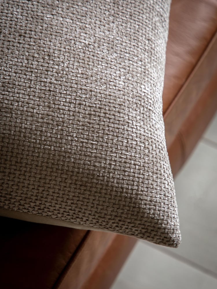 Gallery Home 2 Pack Cream Basketweave Chenille Cushions - Image 2 of 5 Gallery Home 2 Pack Cream Basketweave Chenille Cushions - Image 2 of 5