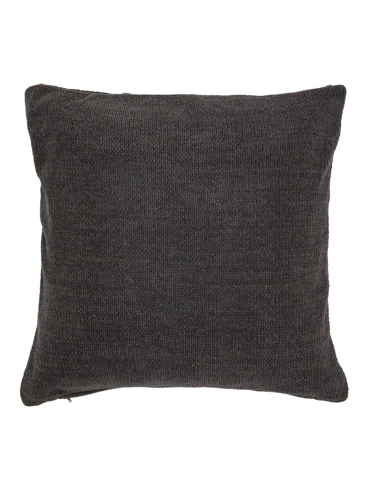 Gallery Home Grey Chenille Cable Cushion - Image 1 of 2