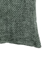 Gallery Home 2 Pack Green Basketweave Chenille Cushions - Image 5 of 5