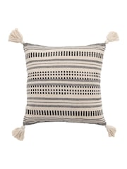 Gallery Home Black Stripe Tassel Cushion - Image 1 of 1
