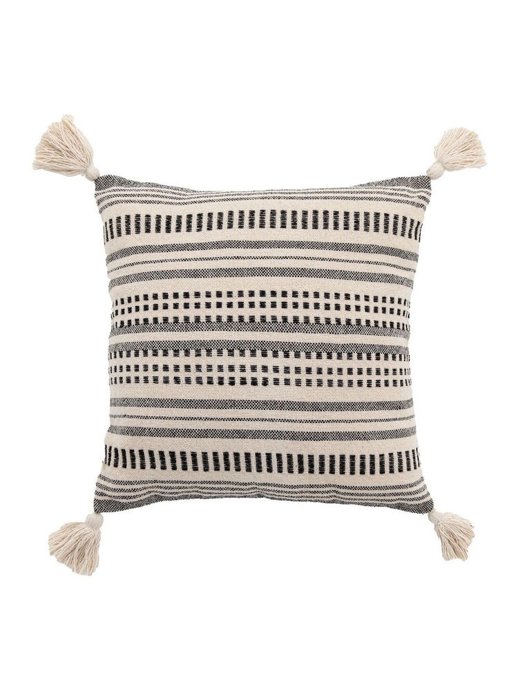 Gallery Home Black Stripe Tassel Cushion - Image 1 of 1