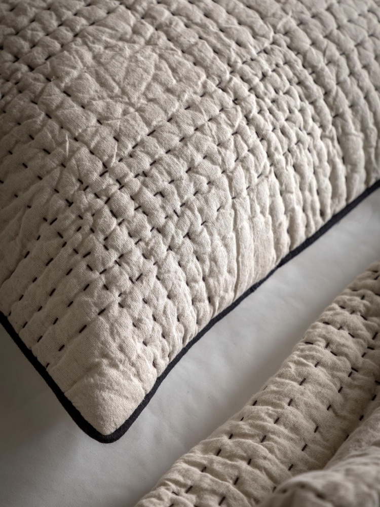 Gallery Home Beige Stitched Cushion - Image 2 of 4
