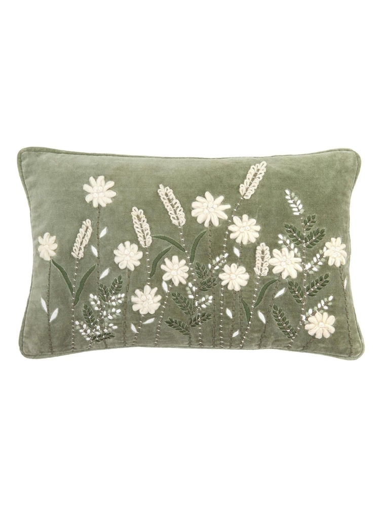 Gallery Home Multicoloured Velvet Floral Print Cushion - Image 1 of 1 Gallery Home Multicoloured Velvet Floral Print Cushion - Image 1 of 1