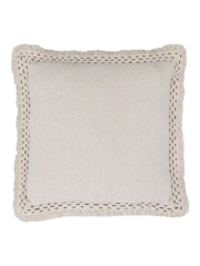 Gallery Home Ivory Stitched and Fringed Cushion - Image 4 of 4