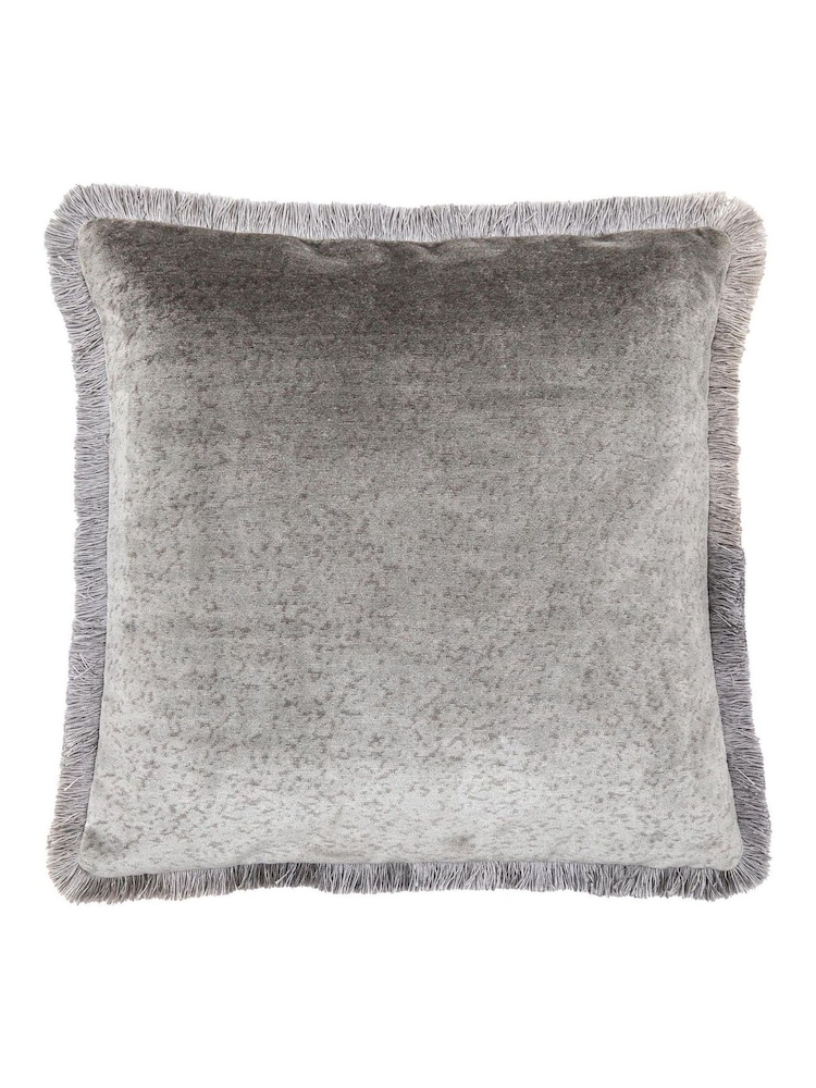 Gallery Home Grey Mottled Velvet Cushion - Image 1 of 3