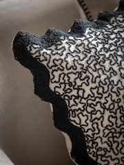 Gallery Home Black Wavy Textured Cushion - Image 2 of 4