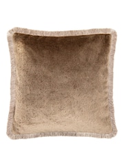 Gallery Home Brown Mottled Velvet Putty Cushion - Image 1 of 3