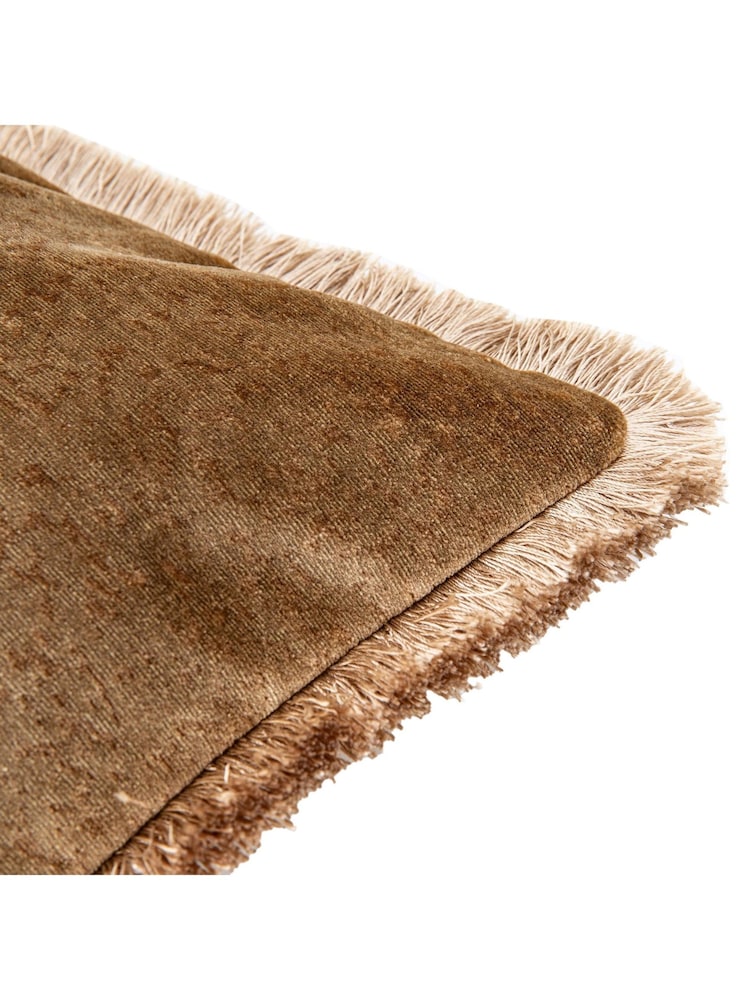 Gallery Home Brown Mottled Velvet Putty Cushion - Image 2 of 3