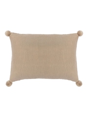 Gallery Home Cream Knitted Pom Pom Cushion - Image 1 of 5