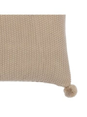 Gallery Home Cream Knitted Pom Pom Cushion - Image 3 of 5