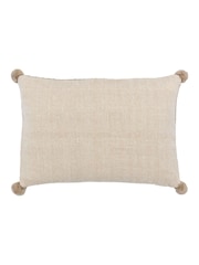 Gallery Home Cream Knitted Pom Pom Cushion - Image 4 of 5