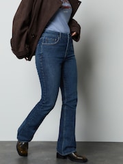 Azul oscuro - Vaqueros acampanados de tiro medio auténticos - Imagen 3 de 9