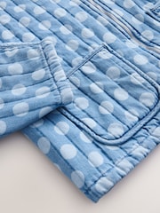 Azul medio - Chaqueta de denim acolchada con lunares - Imagen 2 de 3