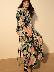 Multi Printed Long Sleeve Shirt Dress - Image 2 of 4