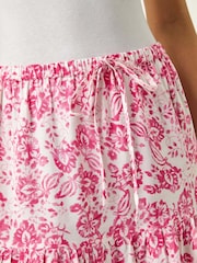 Roman Pink Petite Petite Floral Print Tie Midi Skirt - Image 5 of 5
