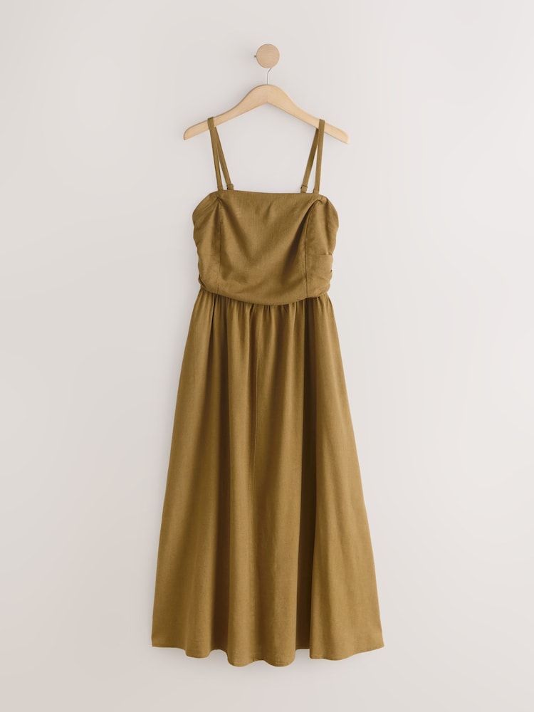 ruched bandeau midi dress Shelbie