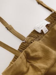 Khaki Green Ruched Bandeau Midi Dress - Image 6 of 7