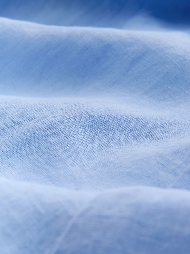 Cornflower Blue Linen Wrap Midi Dress - Image 7 of 7 Cornflower Blue Linen Wrap Midi Dress - Image 7 of 7